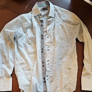 Men's Blue Patterned Shirt